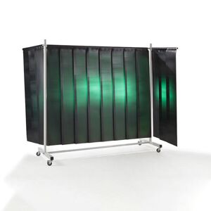 Svejsegardin Premium, 3-delt, mørkegrønne lameller, flytbar