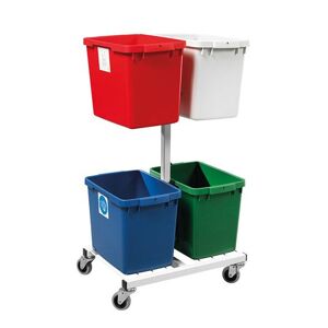 Affaldssorteringsvogn Limo, 4 kasser og klistermærker