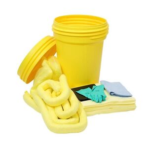 Spildkit i sikkerhedstønde, 100 Liter, kemi, gul