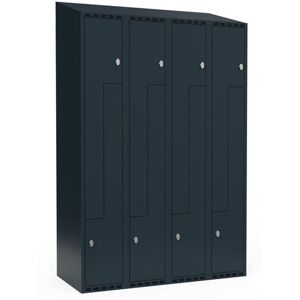 Z-skab Fydor SMZ, BxDxH 1200x550x1900 mm, 8 låger i 4 skabe, skråt tag