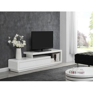 Unique Mueble TV ARTABAN - 2 cajones - MDF lacado - Blanco