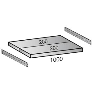 kaiserkraft Balda para estantería ensamblable industrial, anchura de balda 1000 mm, profundidad 400 mm