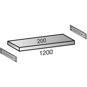 kaiserkraft Balda para estantería ensamblable industrial, anchura de balda 1200 mm, profundidad 200 mm