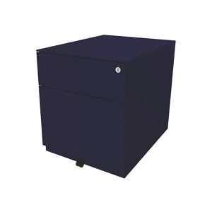 BISLEY Buck rodante Note™ con 1 archivador colgante y 1 cajón universal, H x A x P 502 x 420 x 565 mm, con tirador y cubierta, azul oxford