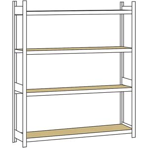 SCHULTE Estantería amplia, con tableros de aglomerado, altura 2500 mm, anchura útil 2500 mm, estantería básica, profundidad 400 mm