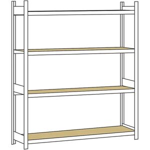 SCHULTE Estantería amplia, con tableros de aglomerado, altura 2500 mm, anchura útil 2500 mm, estantería básica, profundidad 500 mm