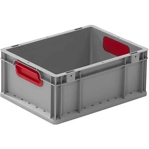 kaiserkraft Recipiente euronorma para cargas pesadas, capacidad 15,9 l, UE 5 unid., color del asa rojo