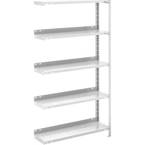 hofe Estantería atornillable para archivadores, en gris luminoso RAL 7035, altura de estantería 1500 mm, estantería de ampliación, anchura x profundidad 750 x 300 mm