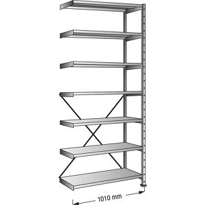 kaiserkraft Estantería ensamblable, galvanizada, 7 baldas, altura 3000 mm, anchura de balda 1000 mm, profundidad 600 mm, estantería de ampliación