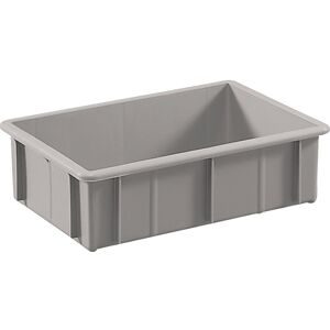 mauser Caja apilable de polietileno con nervaduras de refuerzo exteriores, capacidad 16 l, gris