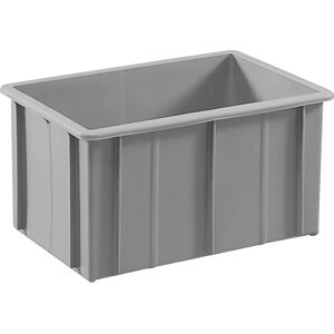 mauser Caja apilable de polietileno con nervaduras de refuerzo exteriores, capacidad 37 l, gris