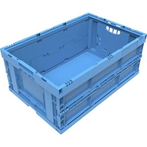 kaiserkraft Caja plegable de polipropileno, capacidad 49 l, sin tapa, azul