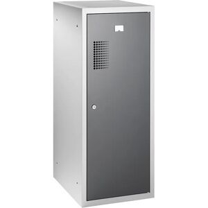 eurokraft basic Armario de compartimentos bajo llave combinado AMSTERDAM, módulo individual, H x A x P 1000 x 400 x 500 mm, con cerradura de cilindro, cuerpo en gris luminoso, puerta en gris basalto