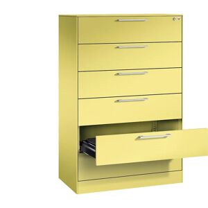 C+P Armario fichero ASISTO, altura 1292 mm, con 6 cajones, DIN A5 apaisado, amarillo azufre / amarillo azufre