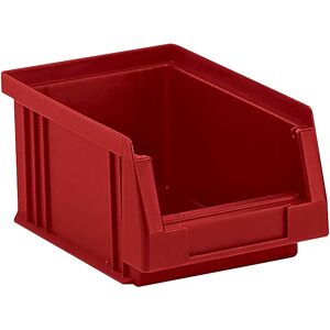 kaiserkraft Caja visualizable de polipropileno, capacidad 0,7 l, UE 25 unidades, rojo