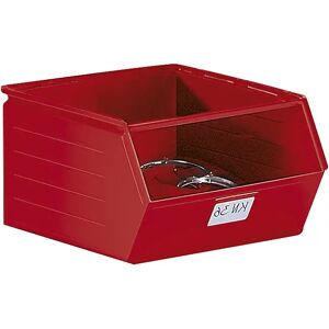 kaiserkraft Caja visualizable de chapa de acero, L x A x H 544 x 460 x 300 mm, con barra portante, rojo vivo