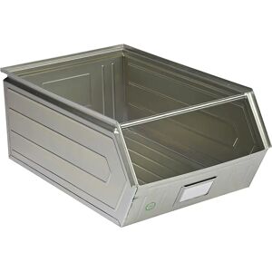 kaiserkraft Caja visualizable de chapa de acero, L x A x H 700 x 450 x 300 mm, con barra portante, galvanizado, a partir de 10 unid.