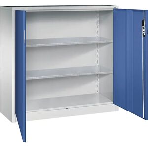 C+P Armario auxiliar de taller con puertas batientes, H x A x P 1200 x 1200 x 400 mm, gris luminoso / azul genciana