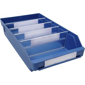 STEMO Caja para estanterías de polipropileno a prueba de golpes, azul, L x A x H 400 x 240 x 95 mm, UE 15 unidades