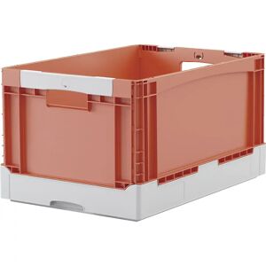 BITO Caja plegable EQ, con ranuras a modo de asas y fondo acanalado, L x A x H 600 x 400 x 320 mm, naranja