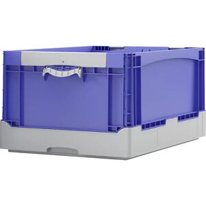 BITO Caja plegable EQ, con asas elevables y fondo acanalado, L x A x H 600 x 400 x 320 mm, azul