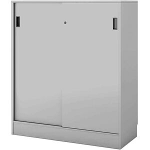 kaiserkraft Armario Chicago con puertas correderas, H x A x P 1353 x 1215 x 400 mm, gris luminoso