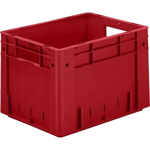 kaiserkraft Euro-recipiente para cargas pesadas, polipropileno, capacidad 23,3 l, L x A x H 400 x 300 x 270 mm, paredes cerradas, fondo cerrado, rojo, UE 4 unidades