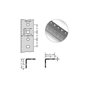 hofe Perfil angular de acero para sistema modular, 42 x 42 x 2 mm, longitud 3 m, galvanizado, UE 6 unidades