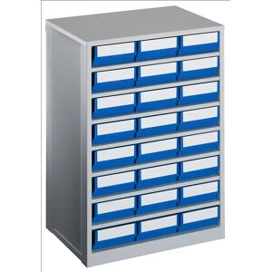 kaiserkraft Módulo de cajones, carga máxima del cuerpo 240 kg, H x A x P 862 x 600 x 417 mm, 24 cajones, cajones en azul