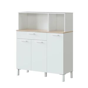 Armario ropero K9235 blanco abatible 3 puertas y 5 cajones 200x130x50cm