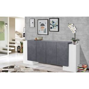 Armario cocina con mesa abatible FLIP blanco / gris 80 x 137.1 x 44.7 cm