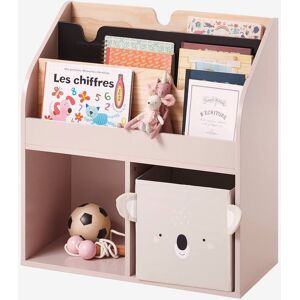 VERTBAUDET Mueble para organización con 2 compartimentos + estantería librería School rosa medio liso