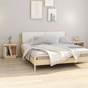 vidaXL Mesitas De Noche 2 Uds Madera Maciza De Pino 40x30x40 Cm