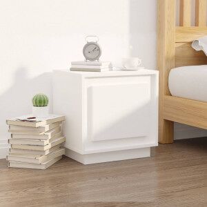 vidaXL Mesita De Noche Madera Contrachapada Blanco 44x35x45 Cm