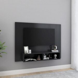 vidaXL Mueble De Tv De Pared Madera Contrachapada Gris 120x23.5x90 Cm