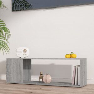 vidaXL Mueble De Tv Madera Contrachapada Gris Sonoma 100x24x32 Cm