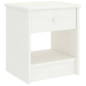 vidaXL Mesita De Noche Madera Maciza De Mango Blanco 35x30x40 Cm