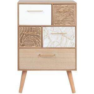 Maisons du Monde Pequeño mueble de almacenaje de 5 cajones con motivos decorativos