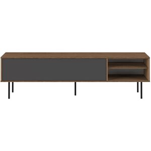 TEMAHOME Mueble de tv efecto madera nogal y gris antracita