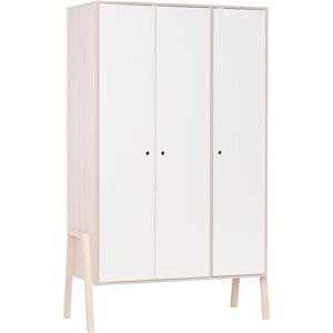 Armario ropero K9235 blanco abatible 3 puertas y 5 cajones 200x130x50cm