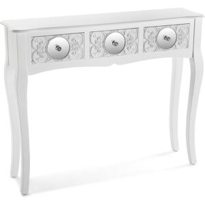 Versa Home Consola recibidor con 3 cajones en madera aglomerada blanco