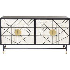 Kare Design Aparador negro y beige de 2 puertas 150x80cm