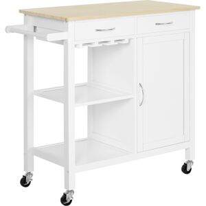 Homcom Carro de cocina color blanco 89 x 40 x 84cm