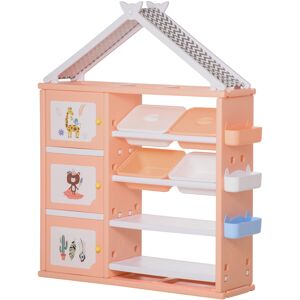 Homcom Estantería infantil color naranja 128 x 34 x 155 cm