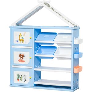 Homcom Estantería infantil color azul 128 x 34 x 155 cm