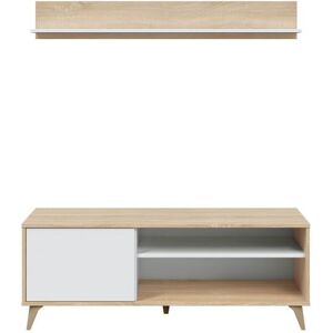 Usinestreet Mueble para tv y repisa mural - l135 cm blanco