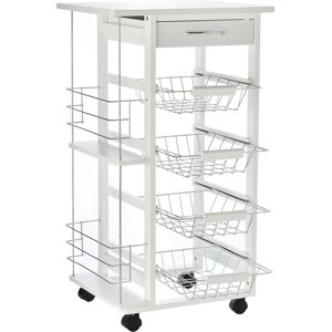 Homcom Carrito de cocina color blanco 47 x 37 x 83 cm