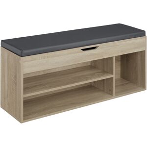 Tectake Banco zapatero natalia 104x30x49cm madera mdf madera clara roble sono