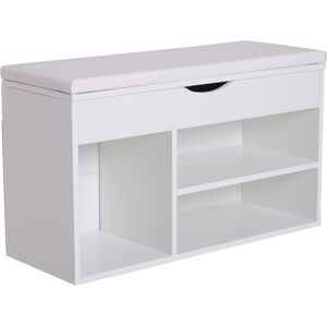 Homcom Banco zapatero de entrada color blanco 80 x 30 x 47cm