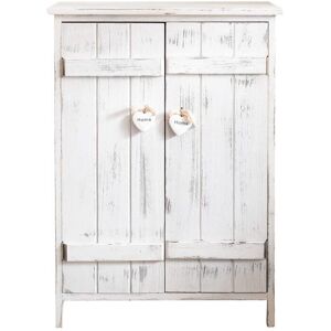 Mobili Rebecca Mueble de almacenamiento con 2 puertas de madera blanco